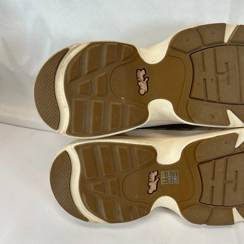 Coach C152 Sig Tech Runner Light Khaki Chalk G5057 Womens 11 B Sneaker